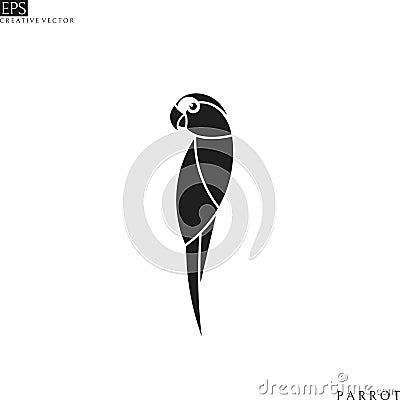 Abstract parrot. Tropical bird Vector Illustration